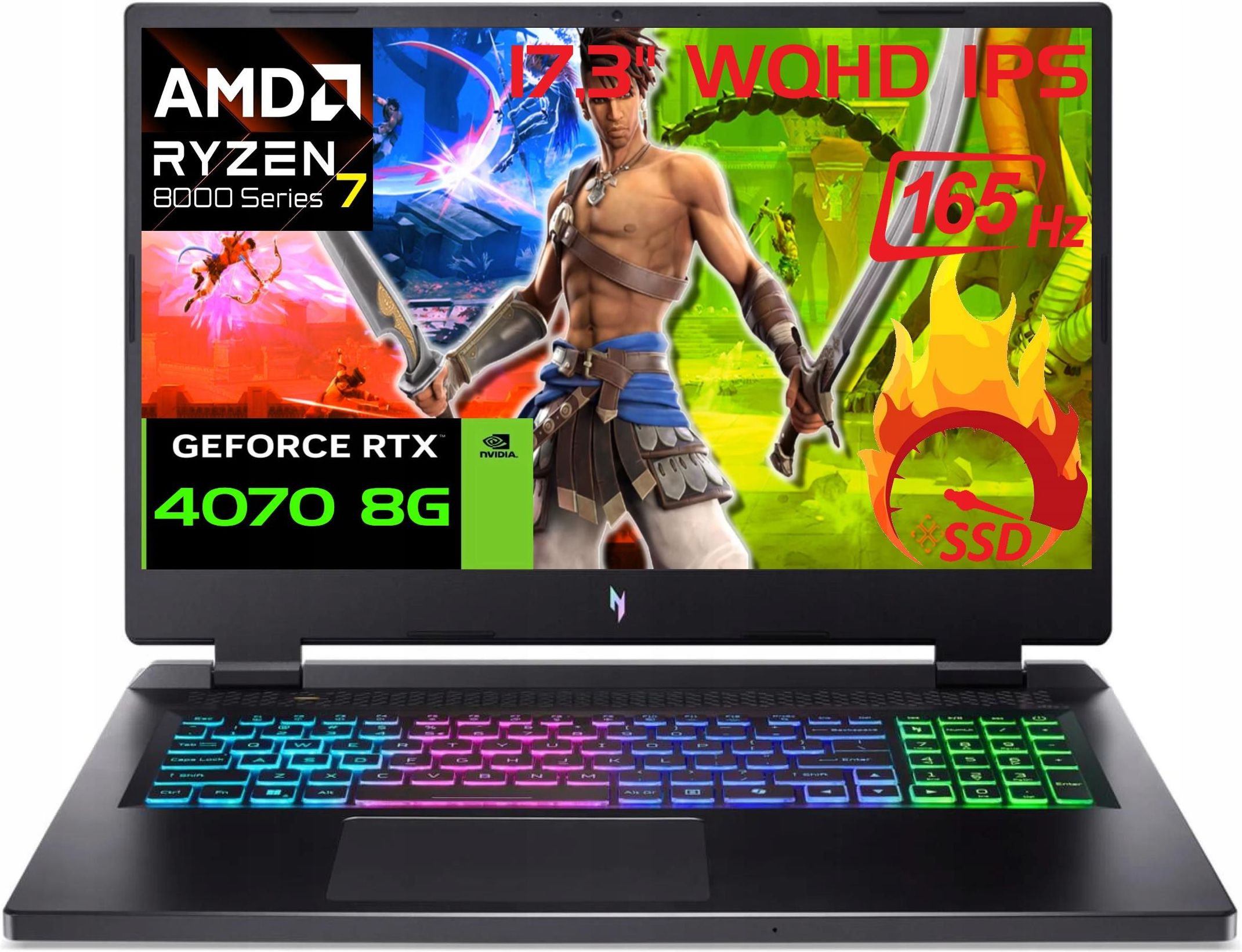Laptop Acer Nitro 17 AN17-42 17,3/Ryzen7/16GB/1024GB/Win11