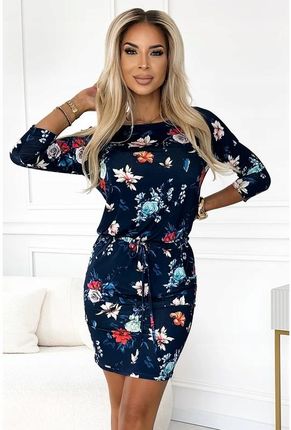 Sukienka Model 13-160 Flowers/Navy Numoco