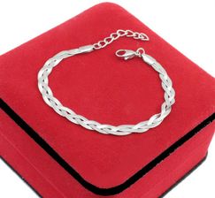 Ttm Xuping Bransoletka Stal Chirurgiczna Srebrna Żmijka Warkoczyk 5 mm
