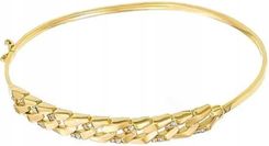 Lovrin Złota bransoletka 375 pancer z cyrkoniami 4,70g bangle zdobiony
