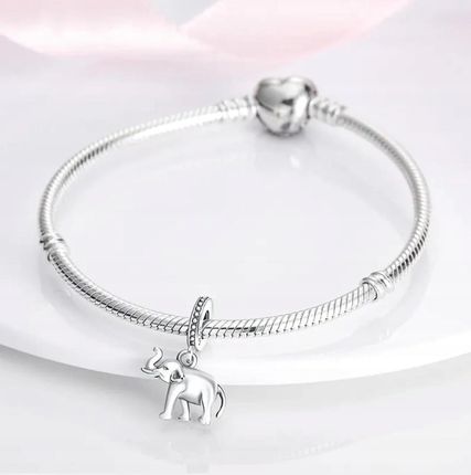 Zawieszka Charms Słoń Słonik Szczęście Srebro 925 - zdjęcie 2