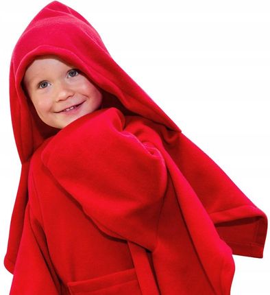 Kocyk zimowy Czerwony koc do wózka fotelika rękawy