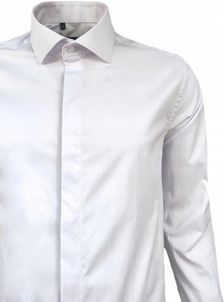 MĘSKA KOSZULA Z MANKIETAMI NA SPINKI KOŁNIERZ WŁOSKI 188/194 XL - zdjęcie 3