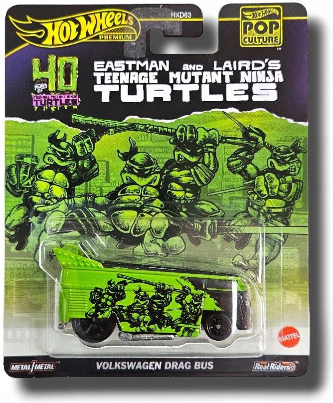 Hot Wheels Premium Vw Drag Bus Mutant Ninja Turtles 1:64 HXD63