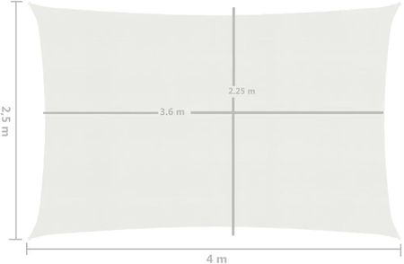Żagiel Przeciwsłoneczny Hdpe 2,5X4m Biały - zdjęcie 2