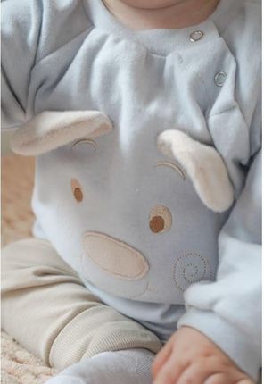 Topmark Hi Little One rampers niemowlęcy MIŚ OverSize BOHO Grey roz S Pom Pom