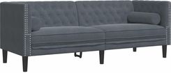 Zakito Home Sofa Chesterfield 3-Osobowa 194x74,5x70,5cm Ciemnoszara (ZH372694)