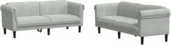 Zakito Home Zestaw Wypoczynkowy Aksamit 2+3 Os. Jasnoszary 182x77x74cm (ZH3209219)