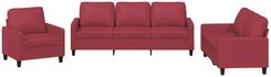Zakito Home Zestaw Wypoczynkowy Winna Czerwień 3-2-1 198x77x80cm 138x77x80cm 78x77x80cm (ZH3201401)