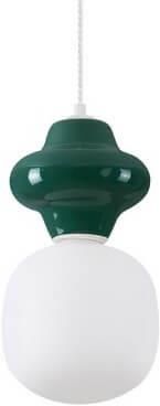 Luces Exclusivas Zwisowa Lampa Do Salonu Vilrosa Z Ceramiki Biała Ciemnozielona (Le44554)