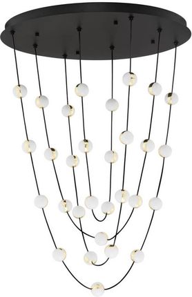 Luces Exclusivas Zwisająca Lampa Do Salonu Cutervo Led 102W 3000K Balls Czarna Złota Biała (Le44602)