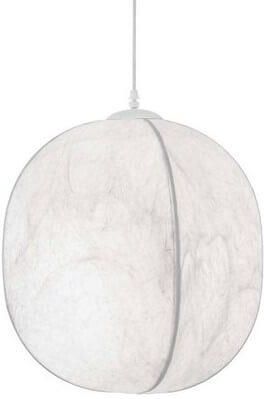 Luces Exclusivas Owalna Lampa Wisząca Mapiri Pajęczyna Do Salonu Jedwabna Biała (Le44747)