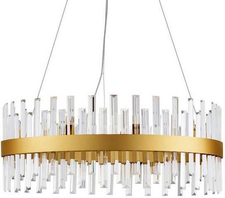 Luces Exclusivas Wisząca Lampa Do Salonu Cholula Kryształowa Złota Przezroczysta (Le44721)