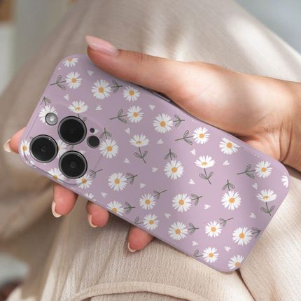 Pieceofcase Matowe Butelkowa Zieleń Samsung Galaxy A34 5G Kwiatki Stokrotki Białe - zdjęcie 2
