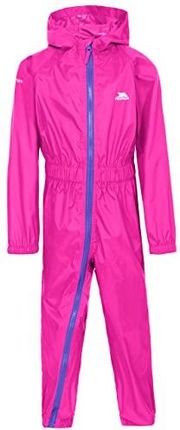 Trespass Unisex dziecięcy guzik II kombinezon przeciwdeszczowy Gorący róż Size 6/12