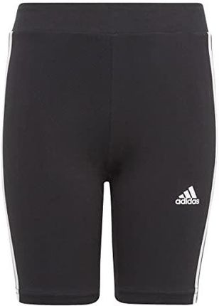 adidas Dziewczynki Essentials 3-Stripes Cotton Bike Tights, Black/White, 14-15 Years