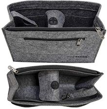 DuneDesign Filcowy organizer do torebki, filcowa torba, wk?adka S, M, L, XL, kiesze? wewn?trzna, szary, Szary M, 27x10x16cm