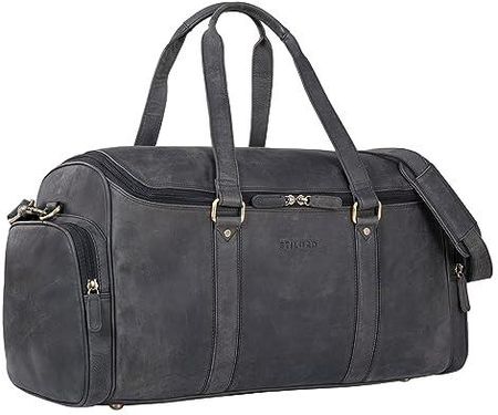 STILORD Myles Vintage Travel Bag Men s Leather Weekender to wear Overnight Duffle Bag Large Luggage XL genuine cowhide Kolor carbon szary Ceny i opinie Ceneo.pl