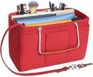 Soyizom Filc Bag Organizer Wkład Torebka dla kobiet, Podróżny makijaż torebka organizer wkładka wkładka do torby z uchwytami brelok