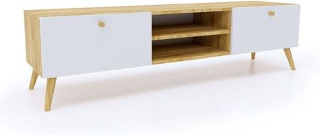 SZAFKA RTV KOMODA styl SKANDYNAWSKI Dąb Craft/Biel 160 cm - zdjęcie 4
