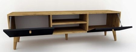 SZAFKA RTV KOMODA styl SKANDYNAWSKI Dąb Craft/Czarny 160 cm - zdjęcie 4