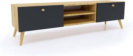 SZAFKA RTV KOMODA styl SKANDYNAWSKI Dąb Craft/Czarny 160 cm - zdjęcie 3