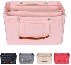 Soyizom Torba filcowa Organizer Włóż Torebkę Dopasowanie Speedy 30-40, Organizer na torebkę z uchwytami do kluczy, Różowy, X-Large