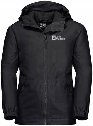 Jack Wolfskin Chłopięca kurtka Snowy Days, czarna, 104