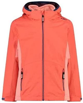 CMP - Kid G Jacket Fix Hood Detachble Inn.Jacket, Girl, Campari, 152
