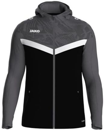 JAKO Iconic męska bluza z kapturem, zapinana na zamek błyskawiczny, wygodna bluza z funkcją Keep Dry, wykonana w 100% z poliestru pochodzącego z recyk