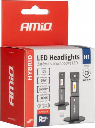 Amio Żarówki Samochodowe Led Seria Hybrid H1 6000K Canbus 60W Do Auta Samochodu - zdjęcie 2