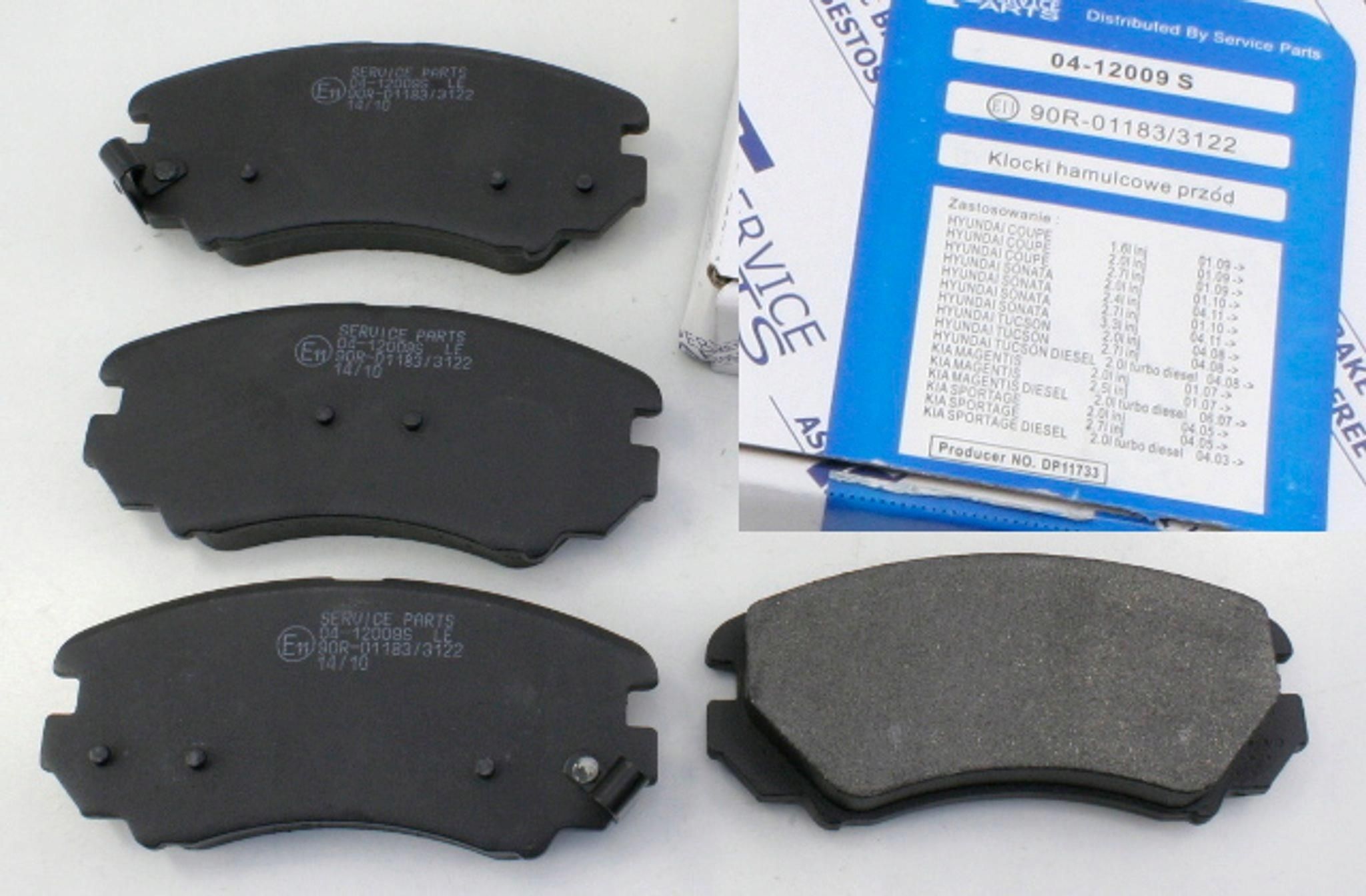 Satz Bremsbeläge Vorn Für Hyundai Coupe 02-09 Sonata 4 5 Tucson 2.0+2.7