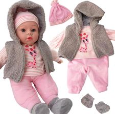 Zdjęcie Adar Ubranko Dla Lali Bobas 40Cm Przebranie Kamizelka Pajacyk Czapka Różowe Szar - Mieroszów