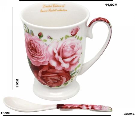 Queen Isabell Zestaw Dwóch Kubków Porcelanowych 300ml Róże (W23P1003931) - zdjęcie 2