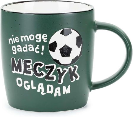 Party Deco Kubek Ceramiczny Piłka Z Napisem Ciemny Zielony 350ml (KCER3)