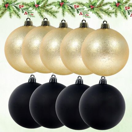 Bobimarket Bombki Choinkowe Duże 8Cm Plastikowe Bombka 9Szt. Zestaw Bombek Choinkowych (B69967) - zdjęcie 2
