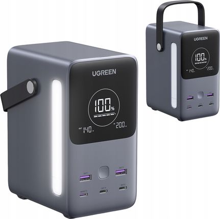 Duży powerbank Ugreen 48000 mAh 300 W z wyświetlaczem, latarką i uchwytem