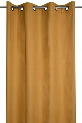 Zasłona gotowa Duo 135x240 cm miodowa bawełna na przelotkach kółka Boho