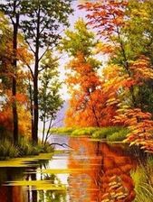 Zdjęcie Norimpex Malowanie Po Numerach Jesień Nad Rzeką 50X40cm - Bisztynek