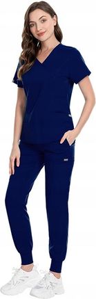 Komplet Medyczny Damski Scrub Uniform Model Cure Kolor Navy Blue Rozmiar S - zdjęcie 2