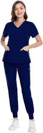 Komplet Medyczny Damski Scrub Uniform Model Cure Kolor Navy Blue Rozmiar S - zdjęcie 4