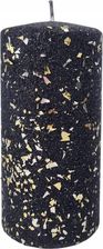 Zdjęcie Artman Świeca Ozdobna Glamour 14Cm Czarna Brokatowa Złote Drobinki Walec (5908289469073) - Muszyna
