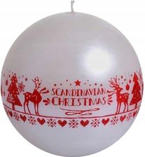 Bartek Candles Świeca Kula Scandinavian Biała Perłowa Święta Xl (BT06853)