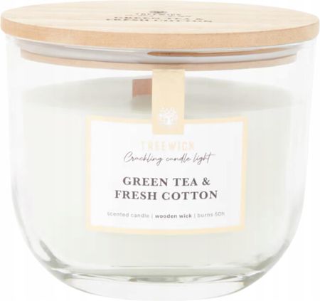 Treewick Świeca Zapachowa Z Drewnianym Knotem Green Tea & Fresh Cotton 30H (27286653)