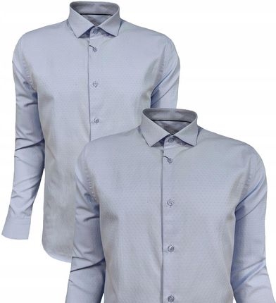 KOSZULA MĘSKA WIZYTOWA CASUAL KLASYCZNA JASNO NIEBIESKA 4XL