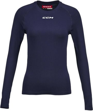 T-shirt kompresyjny CCM  LS Training Tee Navy Senior S