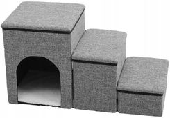 Zdjęcie Tutumi Schody Dla Psa Podest Legowisko Buda 40 Cm Szare 3 Stopnie HOM06603 - Dobczyce