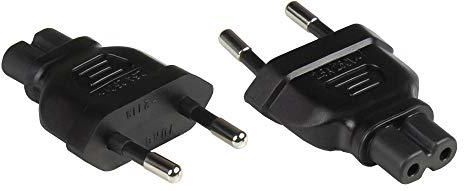 Good Connections® Stroomadapter koude apparaatstekker C14 (recht) naar C7/Euro 8 bus (recht), UL - netadapter/stekkeradapter/netvoedingsadapter - ZWART