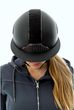 Kask jeździecki Premium szeroki daszek, czarny Equus Brand