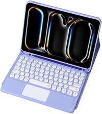 Etui z klawiaturą Bluetooth touchpad do iPad Pro 11 Gen5 (Fioletowe)